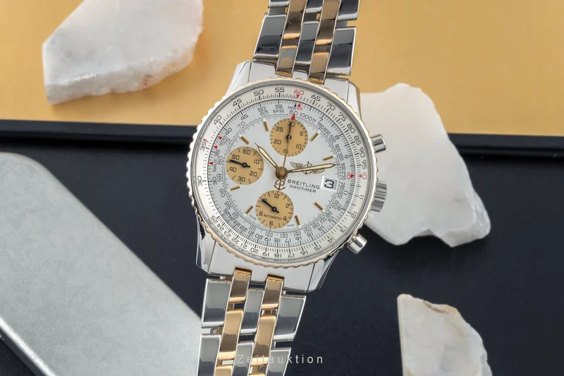 Breitling Old Navitimer chronograph steel / gold automatic men's watch B13019 [2600867]