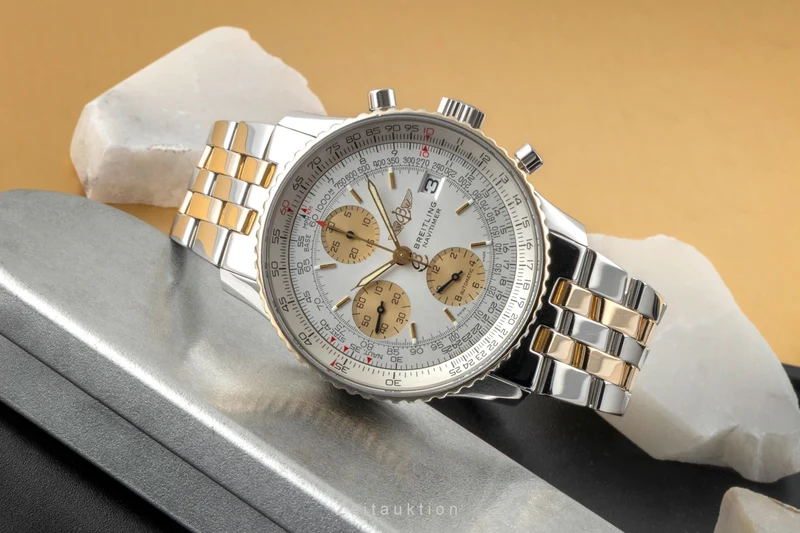 Breitling Old Navitimer chronograph steel / gold automatic men's watch B13019 [2600867]