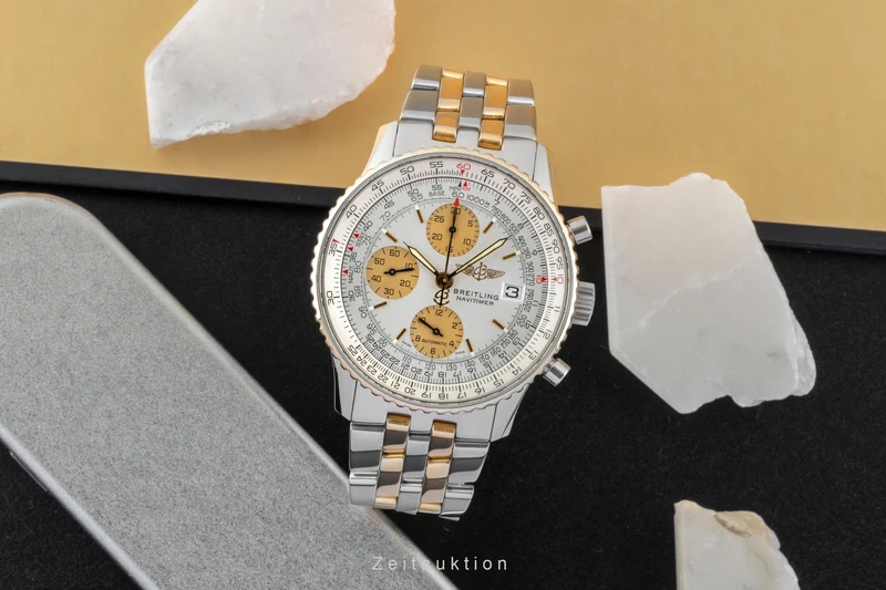 Breitling Old Navitimer chronograph steel / gold automatic men's watch B13019 [2600867]