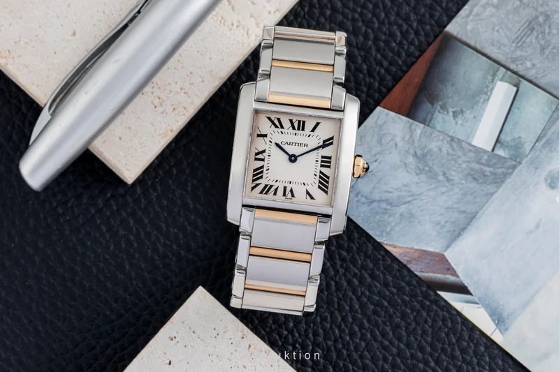 Cartier Tank Francaise steel / gold quartz women's watch W51006Q4 [2602588]
