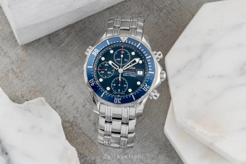 Omega Seamaster chronograph steel automatic men's watch 2225.80.00 LP: 9300EUR [2602098]