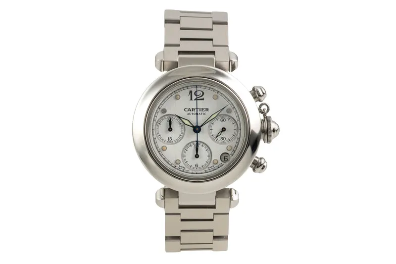 Cartier Pasha chronograph steel automatic men's watch W31039M7 [2602050]