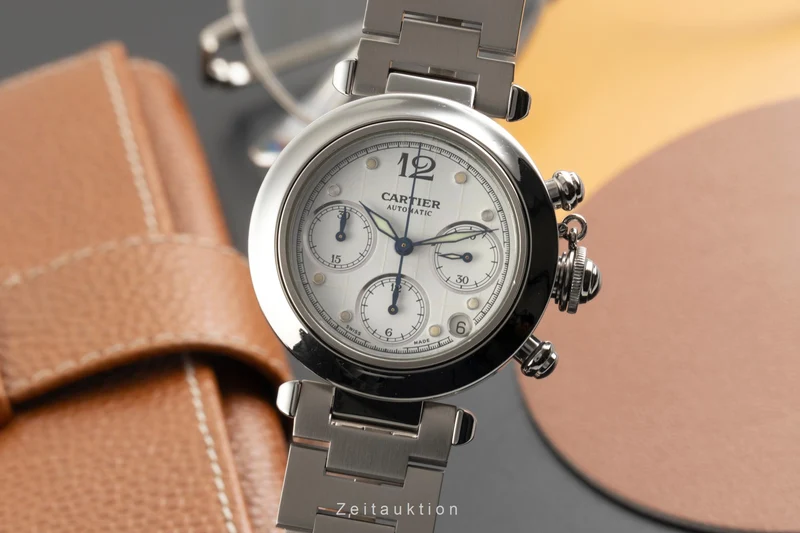 Cartier Pasha chronograph steel automatic men's watch W31039M7 [2602050]