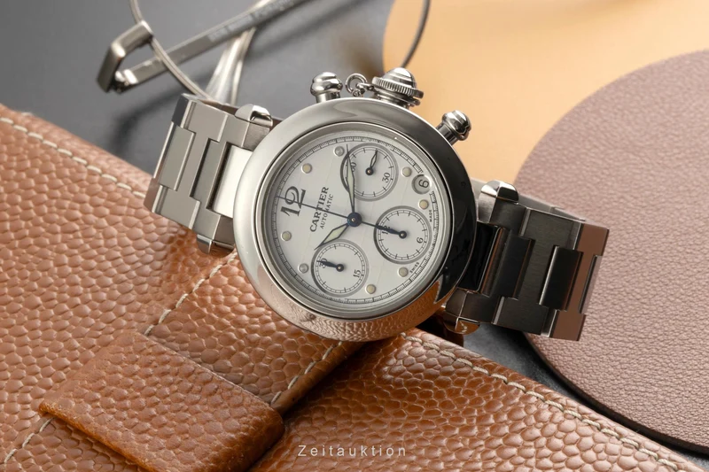 Cartier Pasha chronograph steel automatic men's watch W31039M7 [2602050]