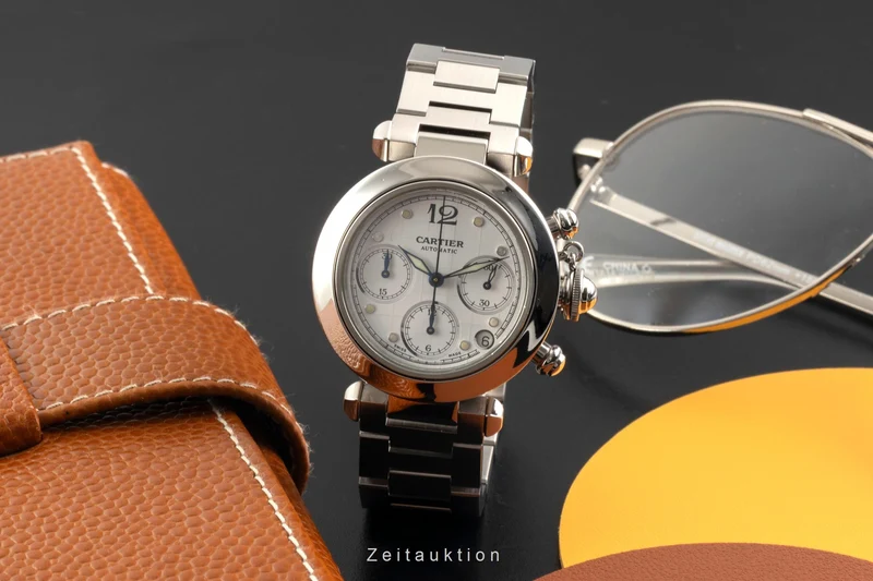 Cartier Pasha chronograph steel automatic men's watch W31039M7 [2602050]