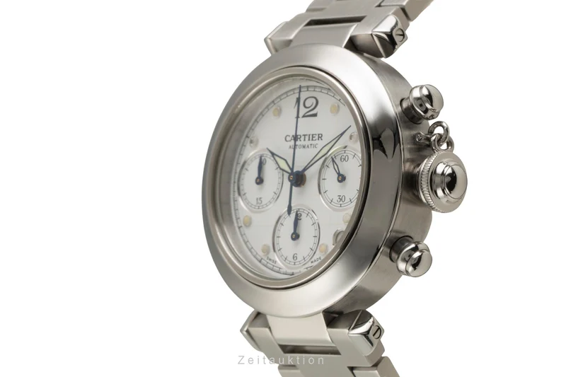 Cartier Pasha chronograph steel automatic men's watch W31039M7 [2602050]