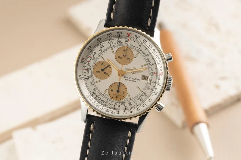 Breitling Navitimer chronograph steel / gold automatic men's watch 81610 [2602267]