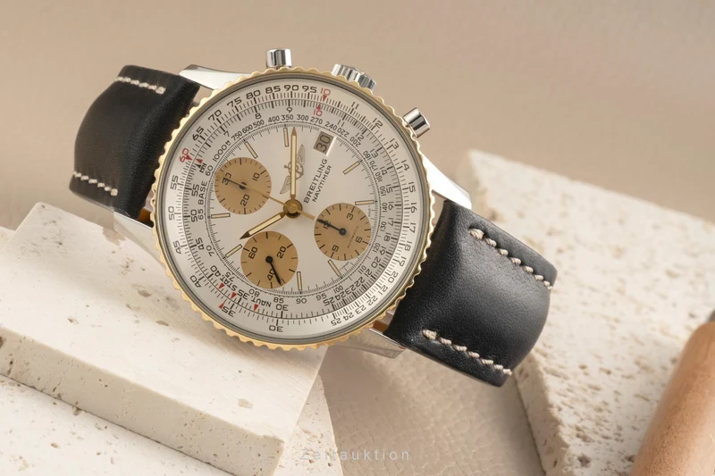 Breitling Navitimer chronograph steel / gold automatic men's watch 81610 [2602267]