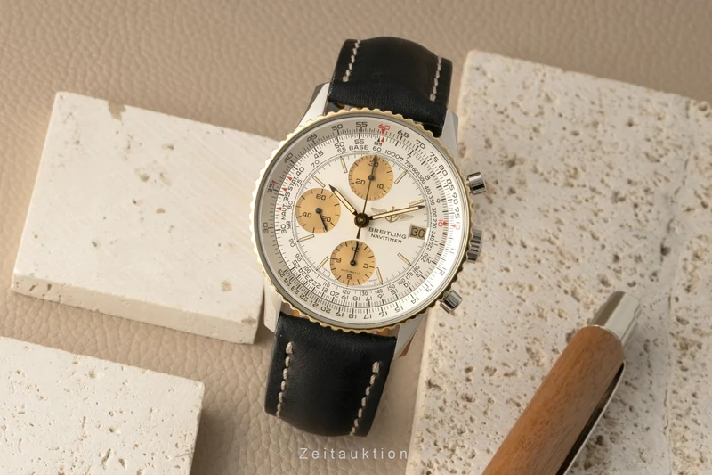 Breitling Navitimer chronograph steel / gold automatic men's watch 81610 [2602267]