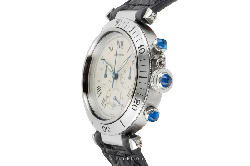 Cartier Pasha chronograph steel quartz men's watch W3101855 [2602396]
