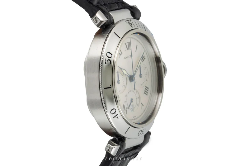 Cartier Pasha chronograph steel quartz men's watch W3101855 [2602396]