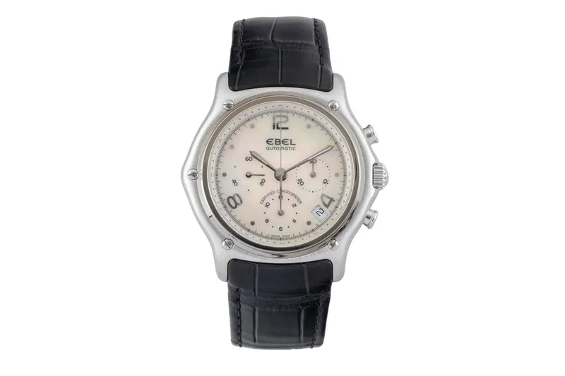 Ebel 1911 chronograph 18 ct white gold automatic men's watch E3137240 Limited [2602322]