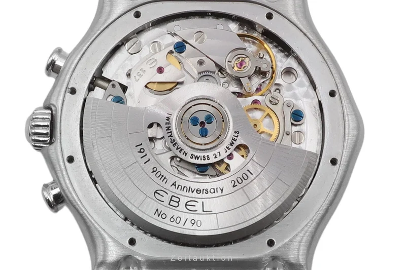 Ebel 1911 chronograph 18 ct white gold automatic men's watch E3137240 Limited [2602322]