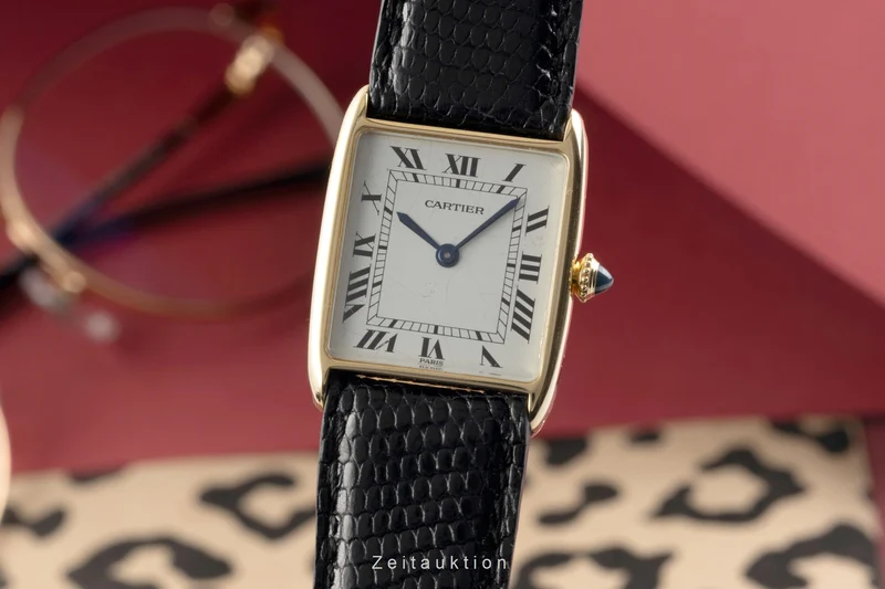 Cartier Tank 18 ct gold manual winding unisex 96041 Vintage [2601586]