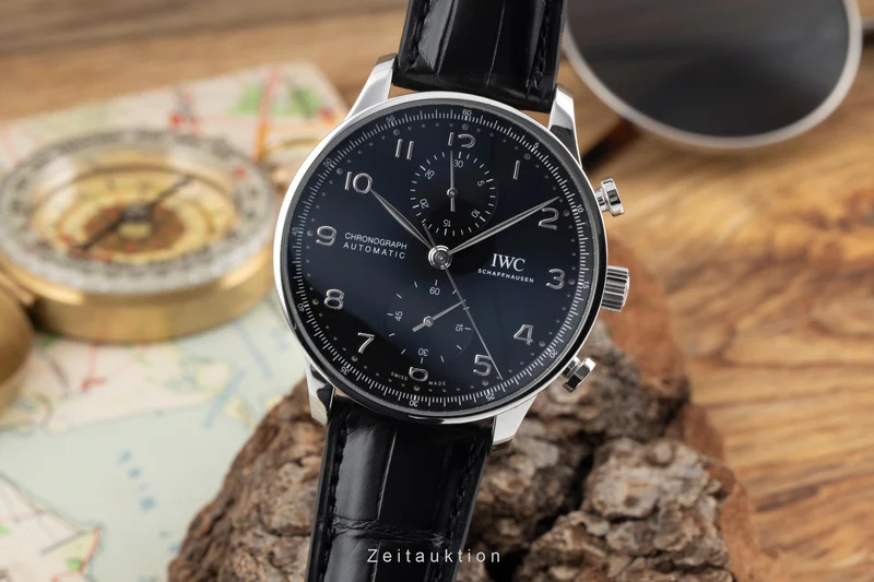 IWC Portugieser chronograph steel automatic men's watch IW371609 LP: 9100EUR [2601638]