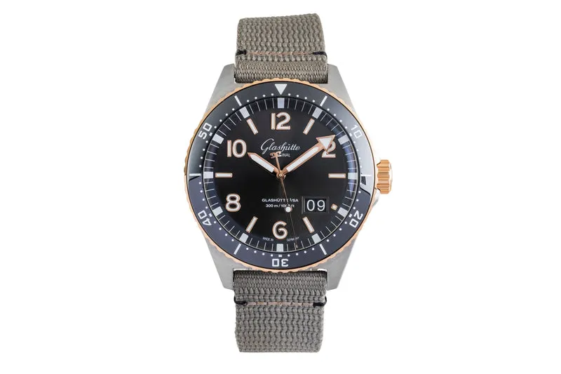 Glashütte SeaQ steel / gold automatic men's watch 1-36-13-04-91-34 LP: 16600EUR [2602486]