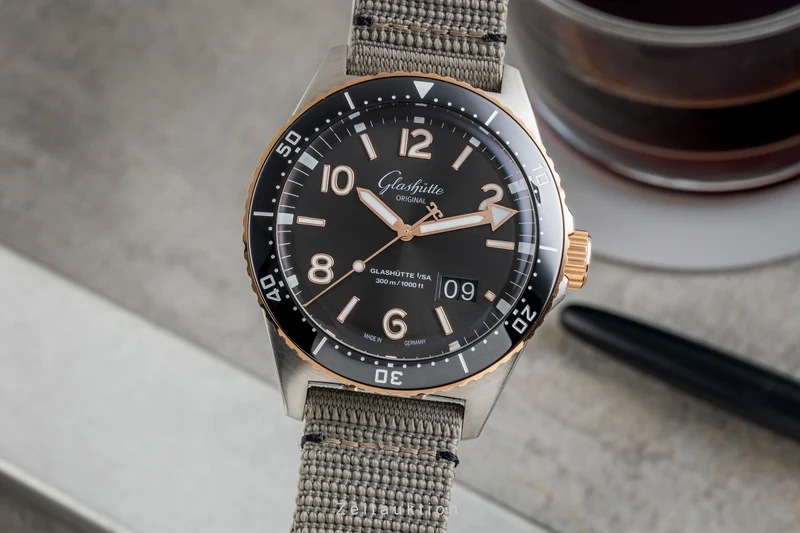 Glashütte SeaQ steel / gold automatic men's watch 1-36-13-04-91-34 LP: 16600EUR [2602486]