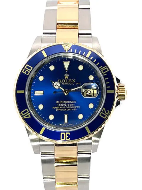 Rolex Submariner Date 16613 Edelstahl - Gold Blau