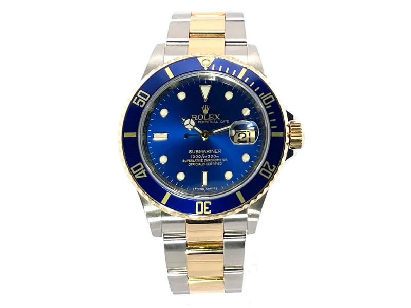Rolex Submariner Date 16613 Edelstahl - Gold Blau