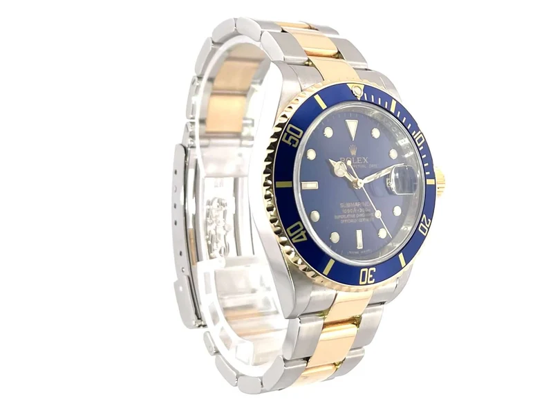 Rolex Submariner Date 16613 Edelstahl - Gold Blau