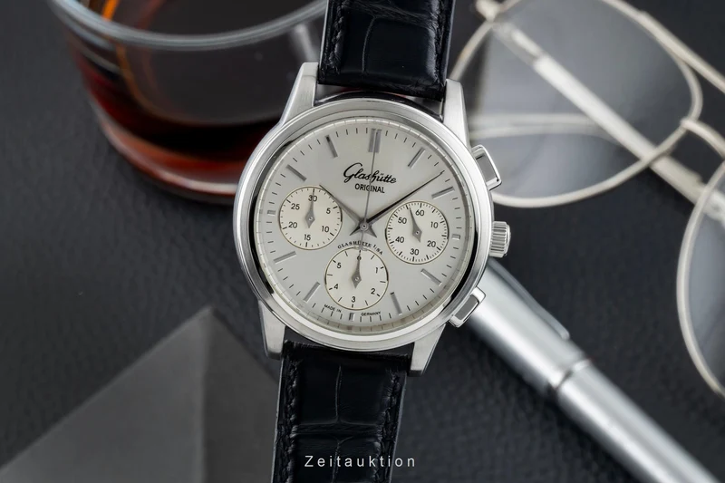 Glashütte Senator chronograph steel automatic men's watch 39-31-11-13-04 [2601590]