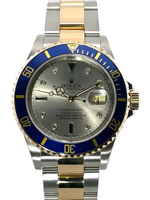 Rolex Submariner Date 16613 Edelstahl - Gold Silber Diamant LC100 2006