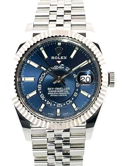 Rolex Sky-Dweller 326934 Edelstahl - Weißgold Blau Jubile-Band