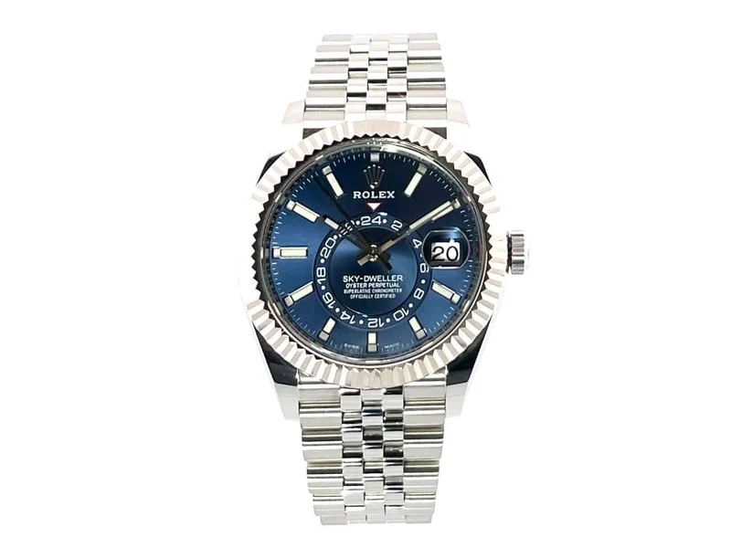 Rolex Sky-Dweller 326934 Edelstahl - Weißgold Blau Jubile-Band