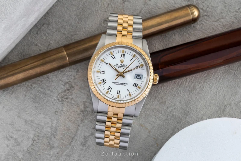 Rolex Date steel / gold automatic men's watch 15053 [2602336]