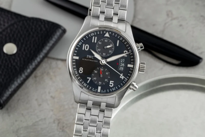 IWC Fliegerchronograph chronograph steel automatic men's watch IW387804 LP: 8800EUR [2601951]