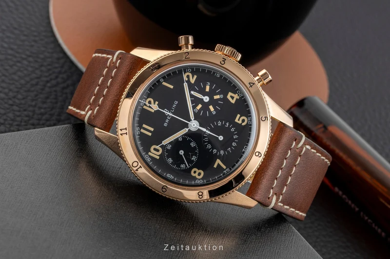 Breitling Avi chronograph 18 ct red gold manual winding men's watch RB0920131B1X1 LP: 25500EUR [2602162]