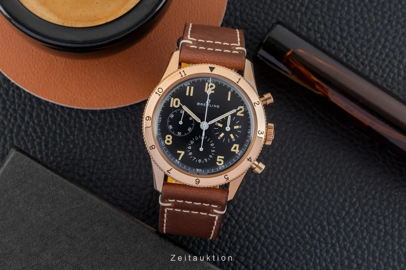 Breitling Avi chronograph 18 ct red gold manual winding men's watch RB0920131B1X1 LP: 25500EUR [2602162]