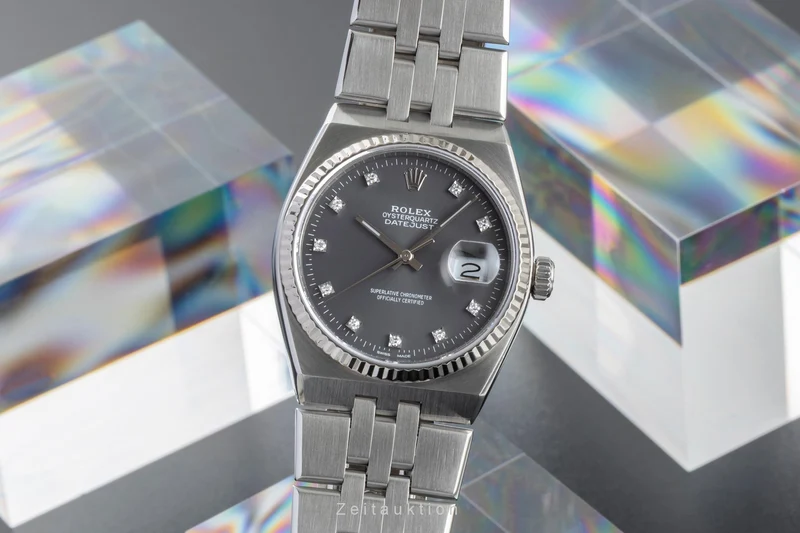 Rolex Oysterquartz steel / white gold quartz men's watch 17014 Vintage [2601884]