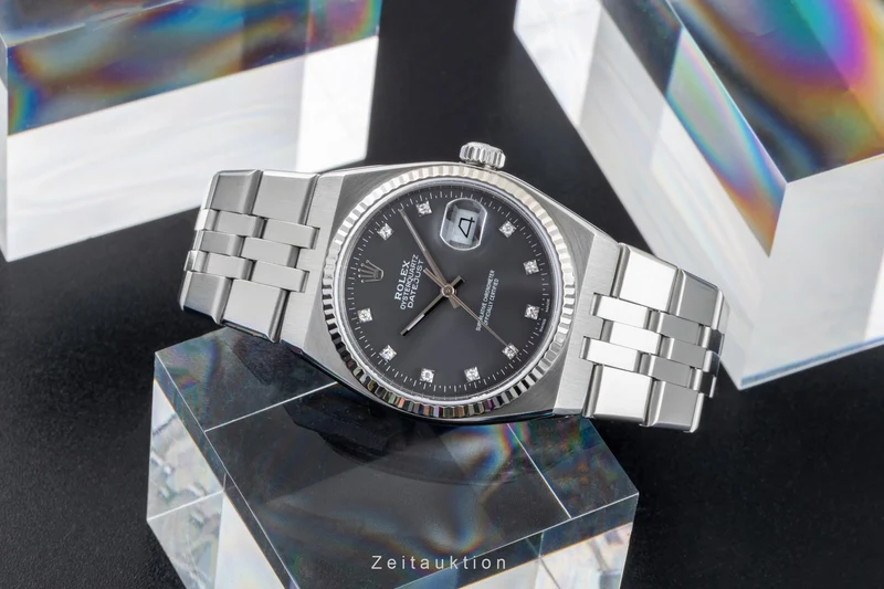 Rolex Oysterquartz steel / white gold quartz men's watch 17014 Vintage [2601884]