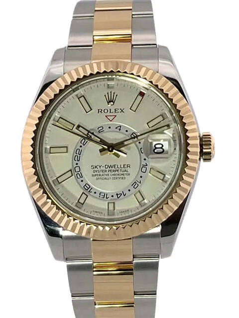 Rolex Sky-Dweller Edelstahl - Gelbgold 326933 Weiß