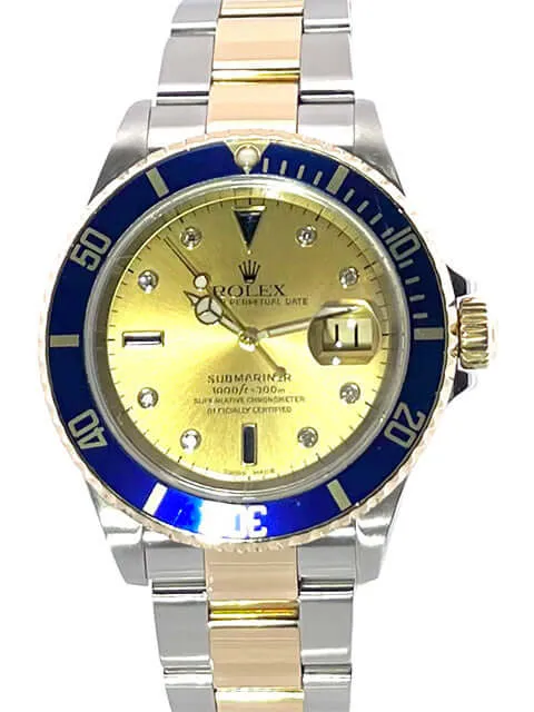 Rolex Submariner Date 16613 Edelstahl - Gold Champagner Diamant
