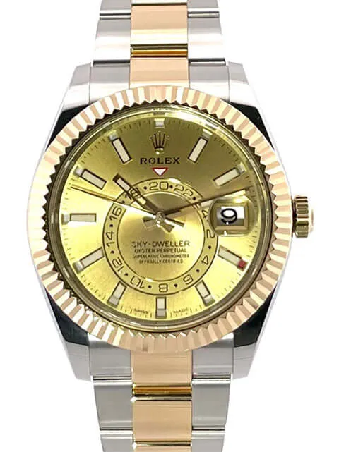 Rolex Sky-Dweller Edelstahl - Gelbgold 326933 Champagner