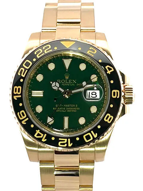 Rolex GMT-Master II Gelbgold 116718LN Grün aus 2007