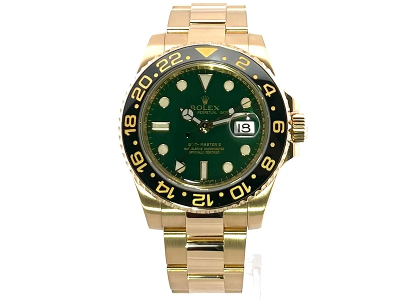 Rolex GMT-Master II Gelbgold 116718LN Grün aus 2007