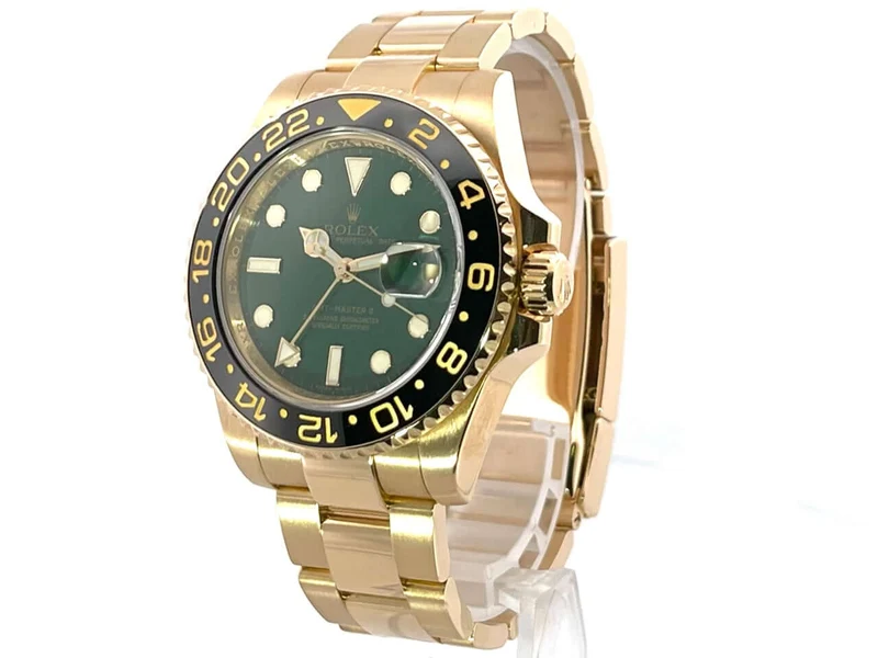 Rolex GMT-Master II Gelbgold 116718LN Grün aus 2007