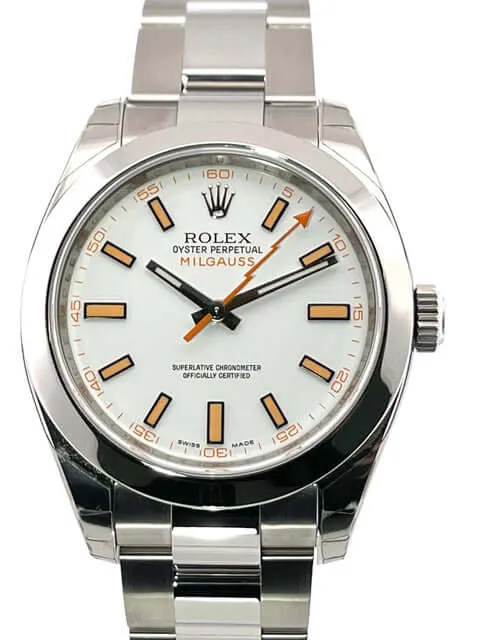 Rolex Milgauss 116400 weißes Zifferblatt verklebt aus 2011 LC100