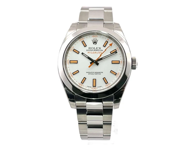 Rolex Milgauss 116400 weißes Zifferblatt verklebt aus 2011 LC100