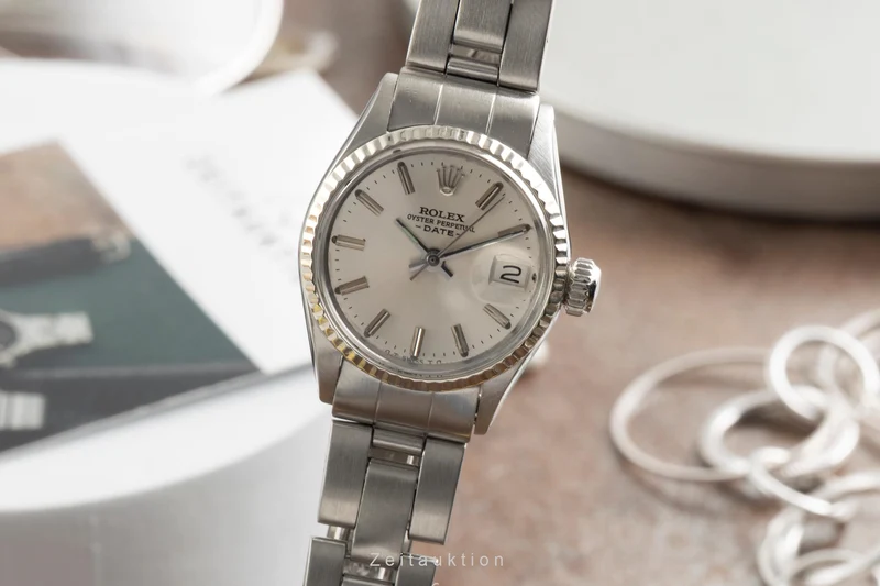 Rolex Lady Date steel / white gold automatic women's watch 6517 Vintage [2601392]