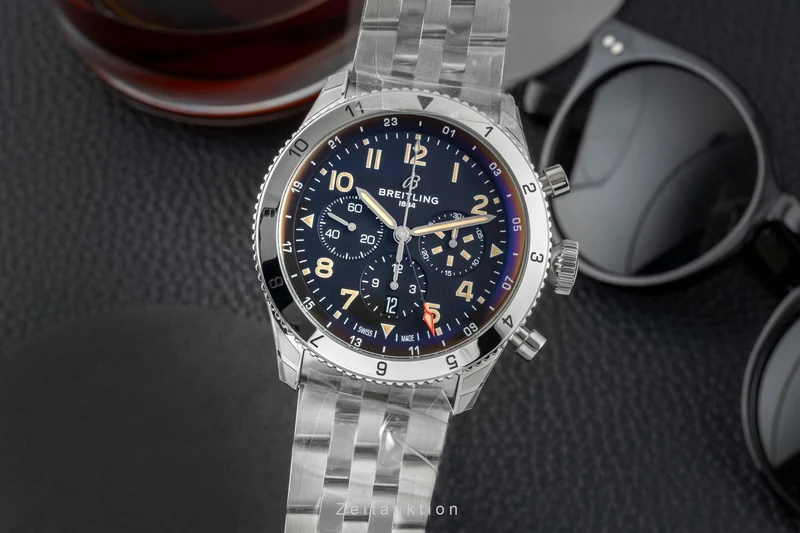 Breitling Super Avi chronograph steel automatic men's watch AB04453A1B1A1 LP: 11500EUR [2602129]