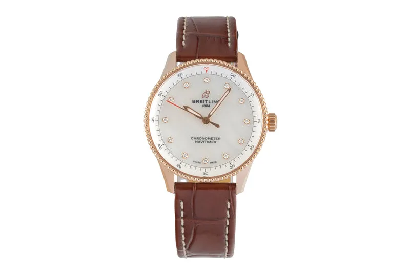 Breitling Navitimer 18 ct red gold quartz women's watch R77320E61A1P1 LP: 11200EUR [2602185]