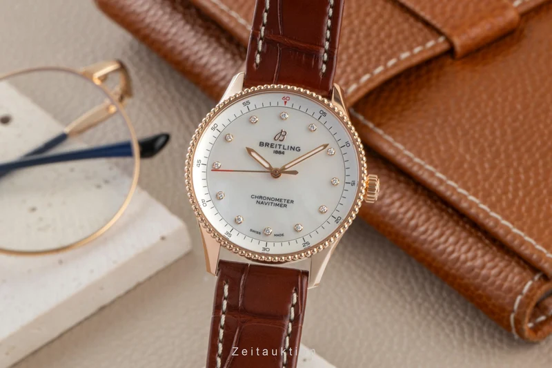 Breitling Navitimer 18 ct red gold quartz women's watch R77320E61A1P1 LP: 11200EUR [2602185]