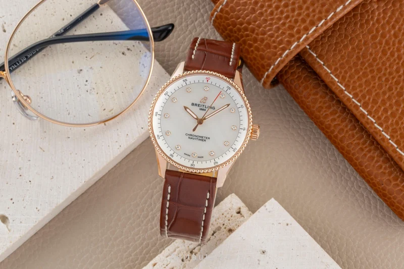 Breitling Navitimer 18 ct red gold quartz women's watch R77320E61A1P1 LP: 11200EUR [2602185]