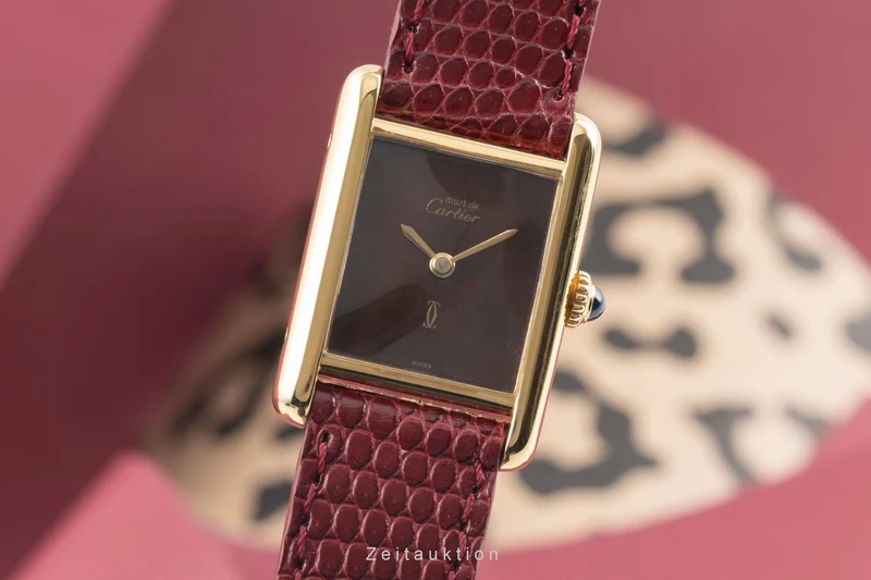 Cartier Tank silver-gilt manual winding women's watch Vintage [2601618]