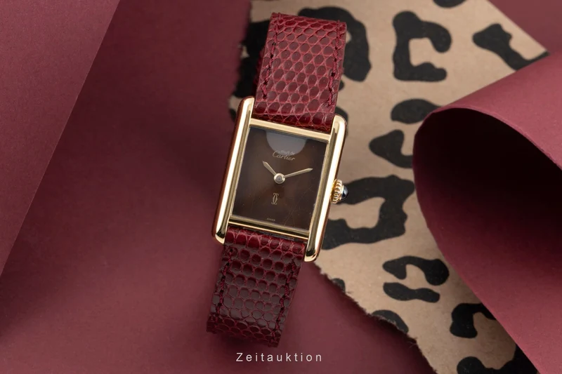 Cartier Tank silver-gilt manual winding women's watch Vintage [2601618]