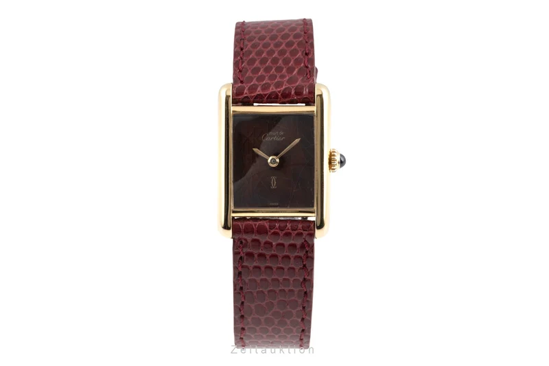 Cartier Tank silver-gilt manual winding women's watch Vintage [2601618]